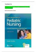 TEST BANK FOR Pediatric Nursing&colon; Critical Components of Nursing Care 3rd Edition by Diane Rudd&comma; Kathryn&comma; Kocisko&sol; QUESTIONS and ANSWER KEY 2024