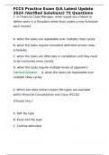 FCCS Practice Exam Q&sol;A Latest Update 2024 &lpar;Verified Solutions&rpar; 75 Questions