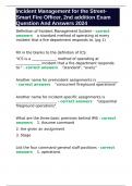 Incident Management for the Street-Smart Fire Officer&comma; 2nd addition Exam Question And Answers 2024