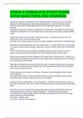 VISION & HUMAN EYE STUDY GUIDE EXAM QUESTIONS AND ANSWERS