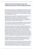Chapter 6 New York Insurance Laws and regulations Questions With Complete Solutions