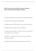 MN552 Final Advanced Health Assessment Midterm Review Questions With Complete Solutions&period;
