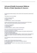 Advanced Health Assessment Midterm Review of Quiz Questions & Answers&period;