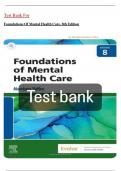 Test Bank For Foundations Of Mental Health Care&comma; 8th Edition by Michelle Morrison &vert;&vert;RIGHT ANSWERS&vert;&vert;NEWEST UPDATE 2024