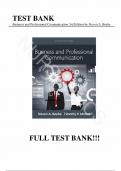 Test Bank - for Business and Professional Communication 3rd Edition Steven A&period; Beebe&comma; All Chapters &vert; Complete Guide A&plus;