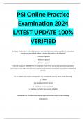 PSI Online Practice Examination 2024 LATEST UPDATE 100&percnt; VERIFIED