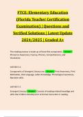 Package Deal for FTCE Exams &vert; Questions and Verified Answers &vert; Latest Update 2024&sol;2025 &vert; Graded A&plus; &vert; Guaranteed Success&excl;&excl;&excl;