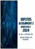 IOP3705 Assignment 2 Semester 2 2024 &vert; Due 6 September 2024