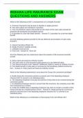 INDIANA LIFE INSURANCE EXAM QUESTIONS AND ANSWERS