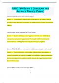 ABSC 360 Exam 1 Questions and Answers Already Passed