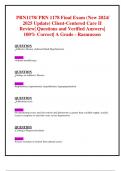 PRN1178&sol; PRN 1178 Final Exam &lpar;New 2024&sol; 2025 Update&rpar; Client-Centered Care II Review&vert; Questions and Verified Answers&vert; 100&percnt; Correct&vert; A Grade - Rasmussen 