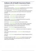 Indiana Life & Health Insurance Exam complete solution rated A&plus;