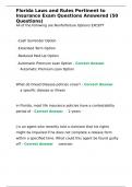 Florida Laws and Rules Pertinent to Insurance Exam Questions Answered &lpar;50 Questions&rpar;