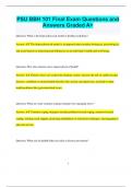 PSU BBH 101 Final Exam Questions and  Answers Graded A&plus;