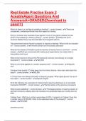 Real Estate Practice Exam 2 AceableAgent Questions And AnswersA&plus;GRADED&lpar;Download to pass&excl;&excl;&excl;&rpar;
