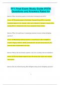 FF1 Final Exam Study Guide IFSTA Questions and Answers Rated A&plus;