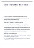 Microeconomics Essential Concepts  questions with appropriate answers 
