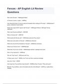 Fences - AP English Lit Review NEWEST 2026&sol;2027 ACTUAL EXAM COMPLETE QUESTIONS AND CORRECT DETAILED ANSWERS &lpar;VERIFIED ANSWERS&rpar; &vert;ALREADY GRADED A&plus;&vert;&vert;BRAND NEW&excl;&excl;