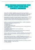2024 INDIANA NAVIGATOR TEST STUDY GUIDE EXAM WITH CORRECT ANSWERS