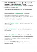 PSU BBH 101 final exam Questions and Answers &lpar;Latest Update 2024&rpar;
