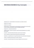 MICROECONOMICS Key Concepts questions and answers Rated A&plus;