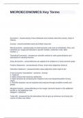 MICROECONOMICS Key Terms  questions with correct answers