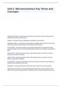 Unit 2 - Microeconomics Key Terms and Concepts  questions with 100&percnt; accurate  answers