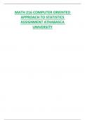 MATH 216 COMPUTER ORIENTED  APPROACH TO STATISTICS  ASSIGNMENT ATHABASCA  UNIVERSITY