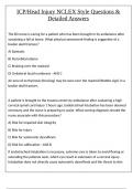 ICP&sol;Head Injury NCLEX Style Questions & Detailed Answers