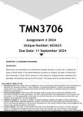 TMN3706 Assignment 4 &lpar;ANSWERS&rpar; 2024 - DISTINCTION GUARANTEED