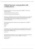 Medical Insurance exam questions with verified answers
