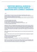MED-SURG CERTIFICATION PRACTICE QUESTIONS WITH CORRECT ANSWERS
