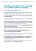 MEDICAL SURGICAL PRACTICE EXAM QUESTIONS WITH COMPLETE SOLUTIONS