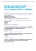MEDICAL SURGICAL PRACTICE EXAM QUESTIONS WITH COMPLETE SOLUTIONS