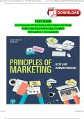 TEST BANK for Principles of Marketing 18th Edition by Philip Kotler and Gary Armstrong&period; Complete Chapters 1-20 Newest Version 2024 EDITION ISBN&colon; 9780136708582