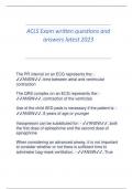 ACLS Exam written questions and answers latest 2023 The PR interval on an ECG represents the&colon; - ANSW&period;&period;time between atrial and ventricular contraction