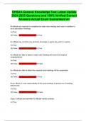 OHSAA General Knowledge Test Latest Update 2024-2025 Questions and 100&percnt; Verified Correct Answers Actual Exam Guaranteed A&plus;