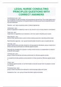 LEGAL NURSE CONSULTING PRINCIPLES QUESTIONS WITH CORRECT ANSWERS