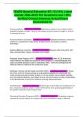 TExES Special Education EC-12 &lpar;161&rpar; Latest Update 2024-2025 100 Questions and 100&percnt; Verified Correct Answers Actual Exam Guaranteed A&plus;