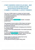 CMIT CERTIFICATION EXAM 2024 - 2025 ACTUAL EXAM COMPLETE 200 QUESTIONS WITH DETAILED CORRECT ANSWERS &vert; LATEST VERSION