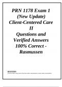 PRN 1178 Exam 1 &lpar;New Update 2024&sol;2025&rpar;  Client-Centered Care II  Questions and Verified Answers 100&percnt; Correct - Rasmussen