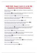 NUR 3145 - Exam 1 &lpar;ch 2&comma; 3&comma; 4&comma; 54&comma; 55&rpar; Questions and Correct Answers