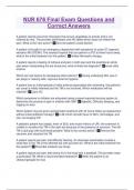 NUR 676 Final Exam Questions and Correct Answers
