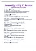 Advanced Pharm NURS 676 Questions and Correct Answers