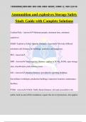 Ammunition and explosives Storage Safety Study Guide with Complete Solutions