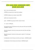 EPA LEAD RISK ASSESSOR CERT EXAM 2024-2025