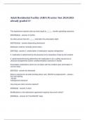 Adult Residential Facility &lpar;ARF&rpar; Practice Test 2024 2025 already graded A&plus;&period;
