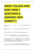 JERSEY COLLEGE MED-SURG WEEK 1 QUESTIONS & ANSWERS 100&percnt; CORRECT&excl;&excl;