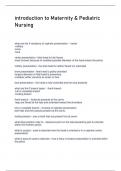 introduction to Maternity & Pediatric Nursing 