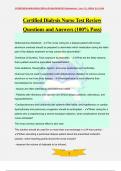 Certified Dialysis Nurse Test Review Questions and Answers &lpar;100&percnt; Pass&rpar;